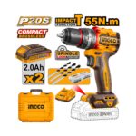 INGCO 20V Lithium-Ion Impact Drill 55Nm Kit
