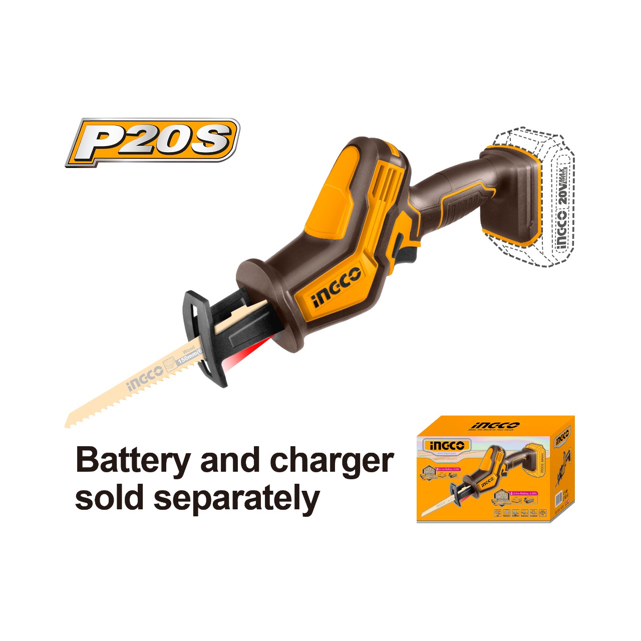 CRSLI6508 INGCO 20V Lithium-Ion Reciprocating Saw - Image 1