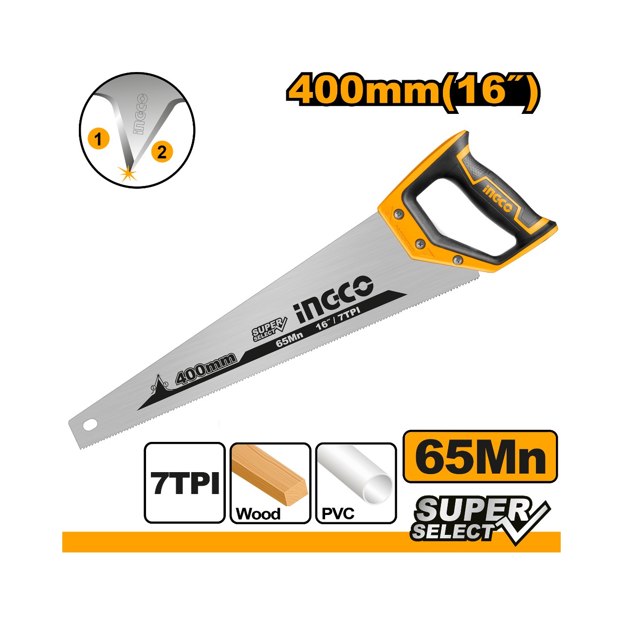 HHAS15400 INGCO Hand Saw 400mm - Image 1