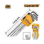 INGCO 9 Piece Long Arm Hex Key Set 1.5-10mm