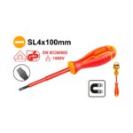 INGCO 1000V Insulated Slotted Screwdriver SL4.0 x 100mm