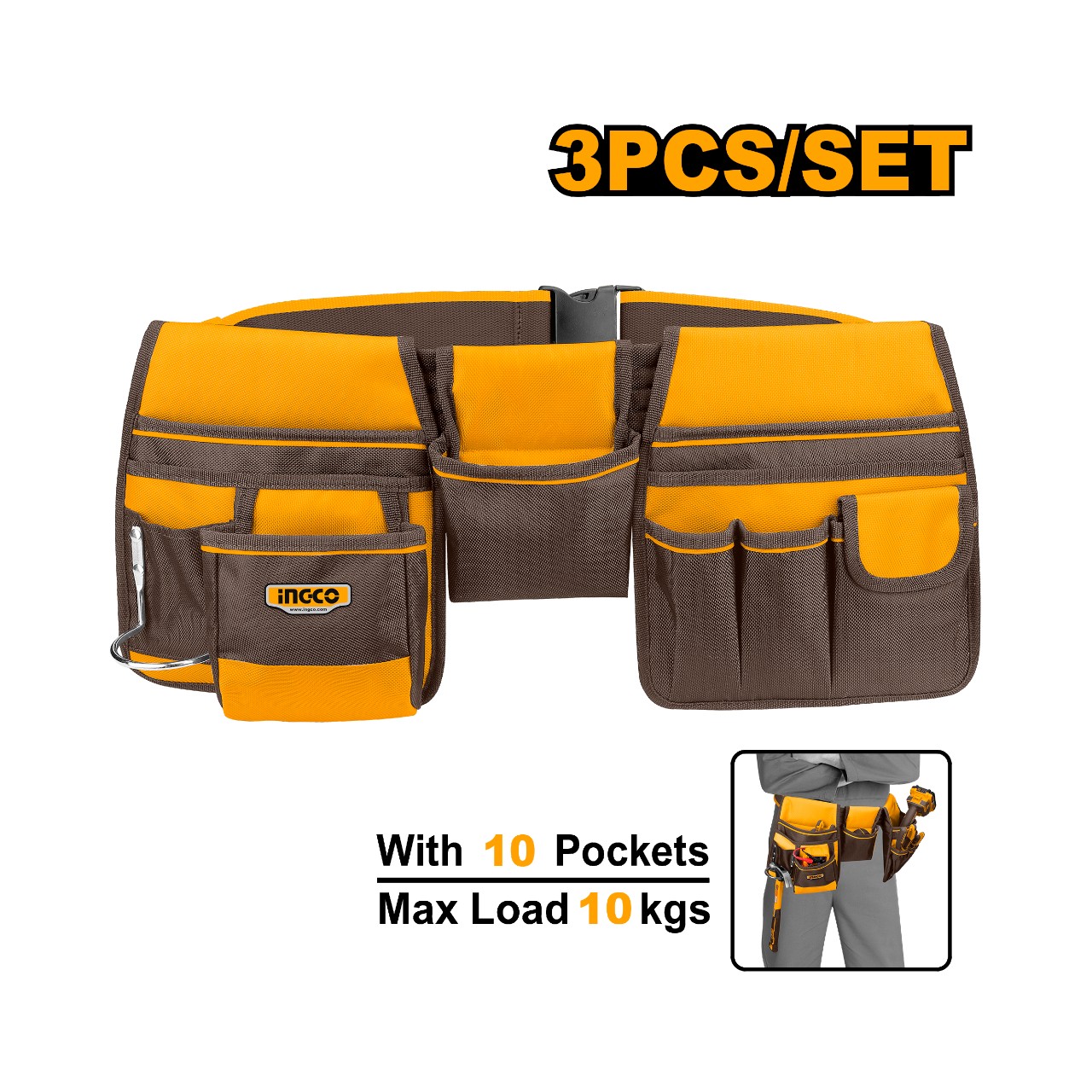 HTBP020328 INGCO Tool Pouch & Belt Set - Image 1