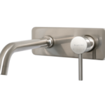 Blutide Moon Basin Concealed Mixer with Spout - Brushed Stainless Steel